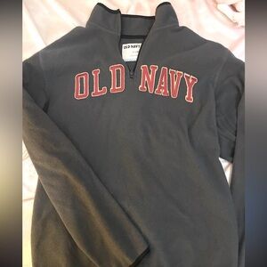 old navy gray patchwork quarter zip size large